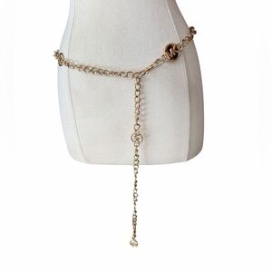Michael Kors Logo‎ Gold-Tone Metal Adjustable Chain Belt